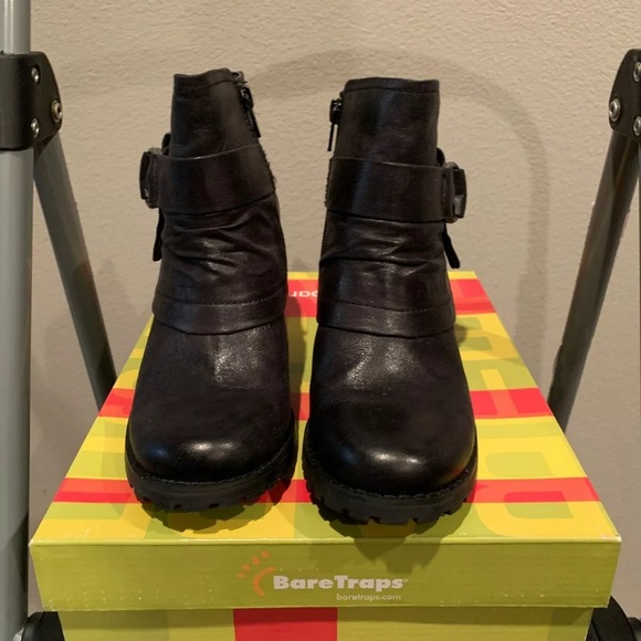 bare traps black ankle boots